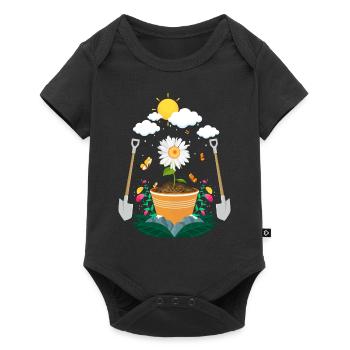 Garten - Baby Premium Kurzarmbody - Schwarz - Vorne