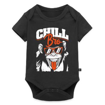 Chill Bro - Cooler Affe mit Sonnebrille - Baby Premium Kurzarmbody - Schwarz - Vorne