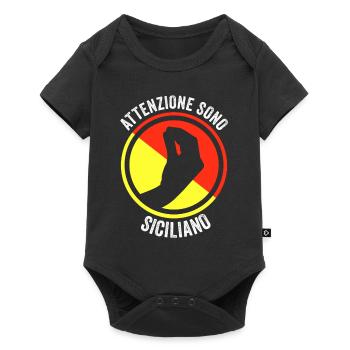 Attenzione Sono Siciliano Sicilia Siciliani - Body à manches courtes Premium Bébé - noir - Devant