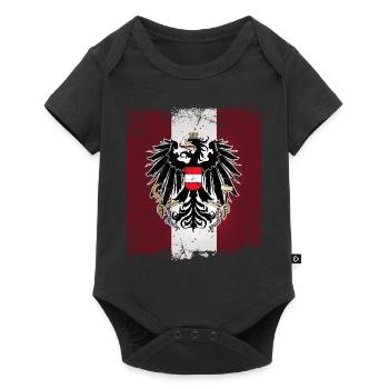Österreich Fahne Flagge Wappen Adler Retro Austria - Baby Premium Kurzarmbody - Schwarz - Vorne