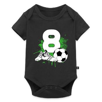 8ème anniversaire 8 ans footballeur - Body à manches courtes Premium Bébé - noir - Devant