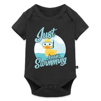 Petit canard, continue la nage - Body à manches courtes Premium Bébé - noir - Devant