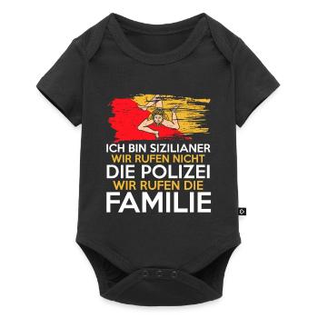 Sizilien Familie Sizilianer Sizilianerin Siziliani - Baby Premium Kurzarmbody - Schwarz - Vorne