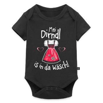 Mei Dirndl is in da Wäsch - Baby Premium Kurzarmbody - Schwarz - Vorne