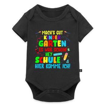 Kinder Einschulung Schulkind 2022 Erster Schultag - Baby Premium Kurzarmbody - Schwarz - Vorne