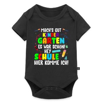Grundschule Einschulung Schulkind 2022 Schultag - Baby Premium Kurzarmbody - Schwarz - Vorne