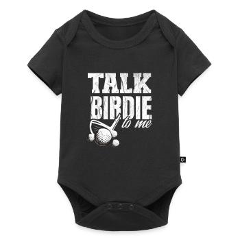 Golf Talk Birdie To Me - Baby Premium Kurzarmbody - Schwarz - Vorne
