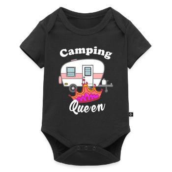 Camping Queen - Baby Premium Kurzarmbody - Schwarz - Vorne
