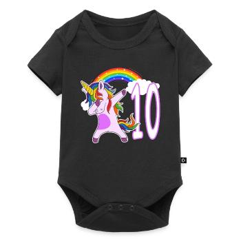Dabbing Licorne J’ai 10 ans - Body à manches courtes Premium Bébé - noir - Devant