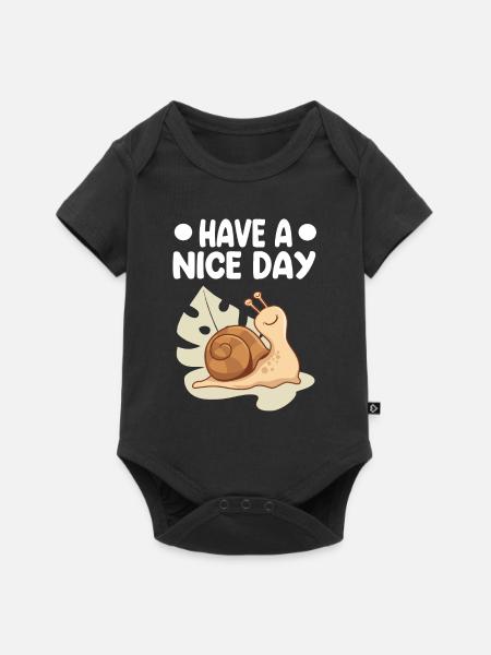 Schnecke - Baby Premium Kurzarmbody - Schwarz