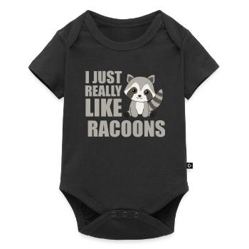I just really like racoons mignon raton laveur - Body à manches courtes Premium Bébé - noir - Devant