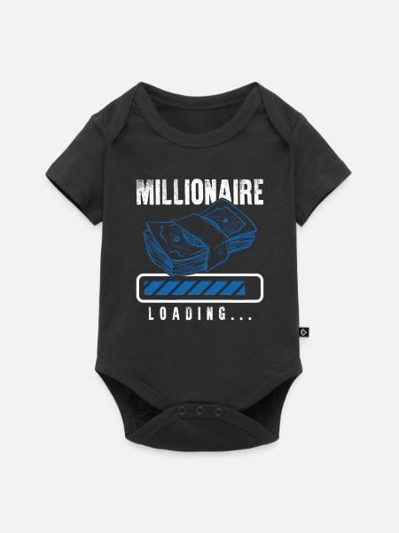 millionär loading - Baby Premium Kurzarmbody - Schwarz