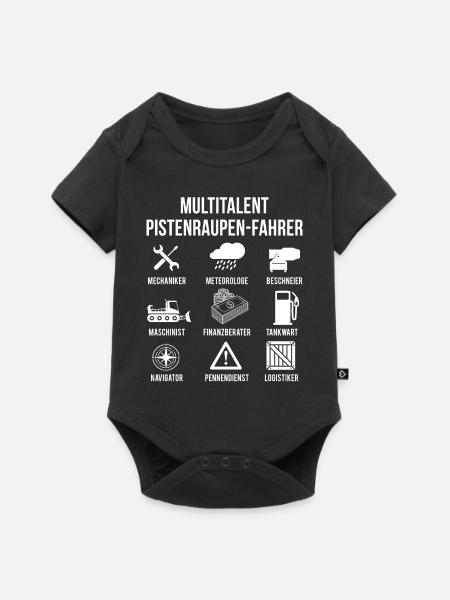 Multitalent Pistenraupe Pistenfahrzeug - Baby Premium Kurzarmbody - Schwarz