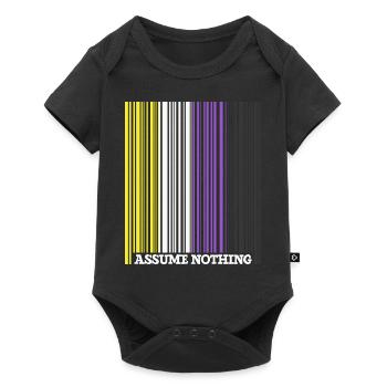 Nonbinary Flag Barcode Enby Genderqueer LGBT - Baby Premium Kurzarmbody - Schwarz - Vorne
