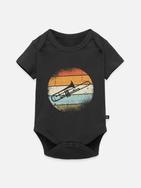 Posaunen Instrument - Baby Premium Kurzarmbody - Schwarz