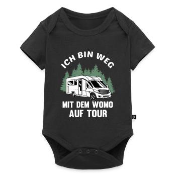 Camping Wohnmobil mit Womo auf Tour Camper Campen - Baby Premium Kurzarmbody - Schwarz - Vorne