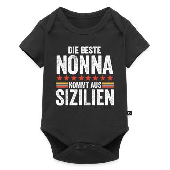 Italien Nonna Sizilien Sizilianerin Geschenk - Baby Premium Kurzarmbody - Schwarz - Vorne