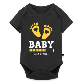 bébé loading spruch - Body à manches courtes Premium Bébé - noir - Devant