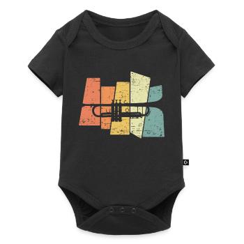 021 trumpets silhouetteRetro trompette cadeau pour - Body à manches courtes Premium Bébé - noir - Devant