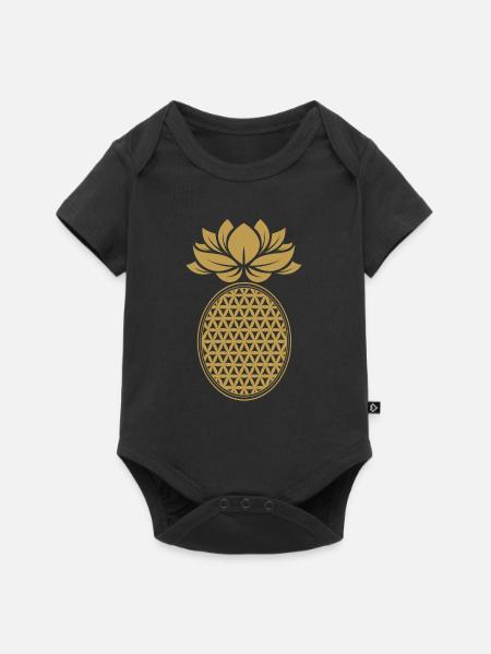 Ananas Goldene Ananas - Baby Premium Kurzarmbody - Schwarz