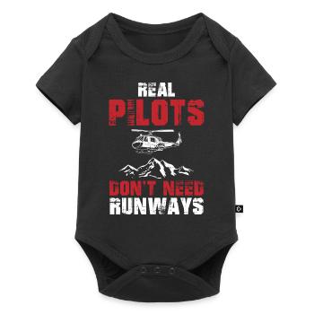 Real Pilots Don't Need Runways Helicopter - Baby Premium short-sleeve bodysuit - black - Front