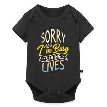 Diligently saving lives Irony Paramedic EMT - Baby Premium short-sleeve bodysuit - black - Front