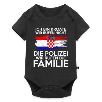 Kroatische Familie Kroate Kroatin Kroaten Kroatien - Baby Premium Kurzarmbody - Schwarz - Vorne