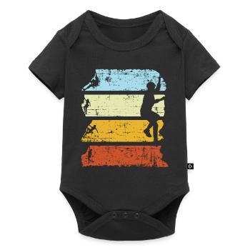 Vintage Mountain Climber Climbing Bouldering - Body à manches courtes Premium Bébé - noir - Devant