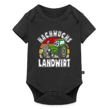 Baby Geburt Nachwuchs Landwirt Familie Geschenk - Baby Premium Kurzarmbody - Schwarz - Vorne