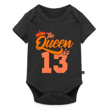 BIRTHDAY QUEEN 13 Anniversaire fille 13 ans - Body à manches courtes Premium Bébé - noir - Devant