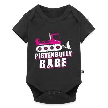 Pistenraupe Pistenfahrzeug Pisten Bully Babe - Baby Premium Kurzarmbody - Schwarz - Vorne