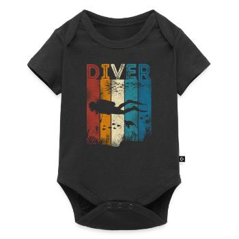 Scuba Diving Diver Rétro Vintage - Body à manches courtes Premium Bébé - noir - Devant