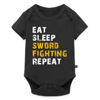 manger dormir Combat à l’épée - Body à manches courtes Premium Bébé - noir - Devant