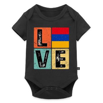 I Love Armenia drapeau pour la fierté arménienne - Body à manches courtes Premium Bébé - noir - Devant