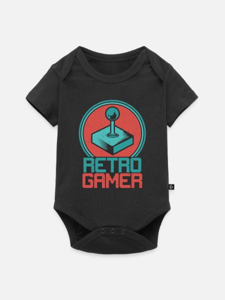 Retro Gamer Joystick - Baby Premium Kurzarmbody - Schwarz