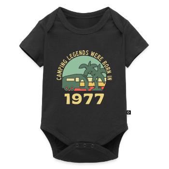 Camping Legends Born In 1977 Caravan - Baby Premium short-sleeve bodysuit - black - Front