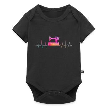 Sewing machine sewing Heartbeat - Baby Premium short-sleeve bodysuit - black - Front