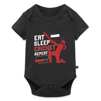 Cricket Game Eat Sleep Cricket Repeat - Baby Premium short-sleeve bodysuit - black - Front