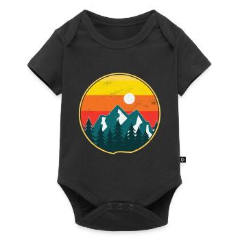 Vintage Mountain Retro - Body à manches courtes Premium Bébé - noir - Devant