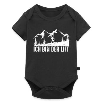 Ich bin der Lift Ski Touring Tourenski - Baby Premium Kurzarmbody - Schwarz - Vorne