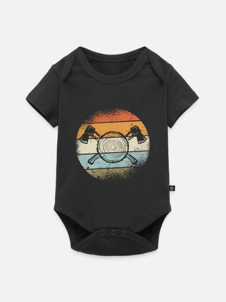 Holzfäller Outfit - Baby Premium Kurzarmbody - Schwarz