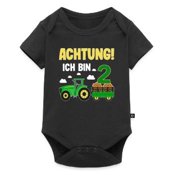 Traktor 2. Geburtstag Weg frei ich bin schon 2 - Baby Premium Kurzarmbody - Schwarz - Vorne