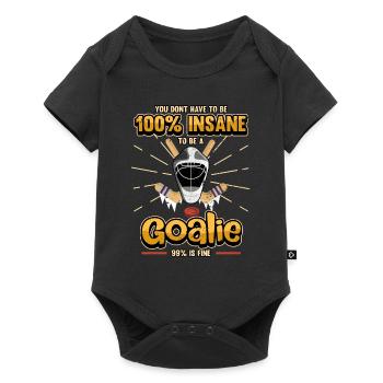 Joueur de hockey patins cadeau d’hiver - Body à manches courtes Premium Bébé - noir - Devant