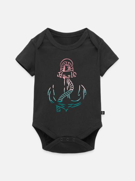 Anker See Meer - Baby Premium Kurzarmbody - Schwarz