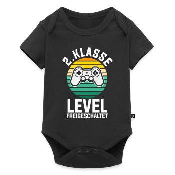 2. Klasse Level Freigeschaltet Zocker Gamer Gaming - Baby Premium Kurzarmbody - Schwarz - Vorne
