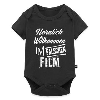 Herzlich Willkommen im Falschen Film - Baby Premium Kurzarmbody - Schwarz - Vorne
