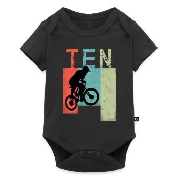 VTT Descente 10 Enfants Anniversaire BMX - Body à manches courtes Premium Bébé - noir - Devant