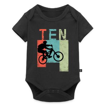 VTT Descente 10 Enfants Anniversaire BMX - Body à manches courtes Premium Bébé - noir - Devant