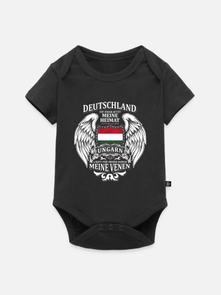 Ungarn - Baby Premium Kurzarmbody - Schwarz