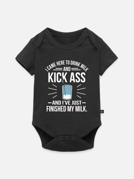 Milch - Baby Premium Kurzarmbody - Schwarz